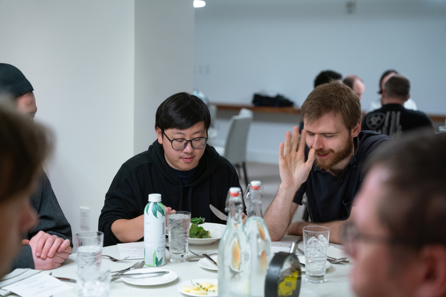Teammates sharing dinner during the Miami offsite.